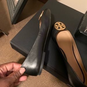 Tory Burch Black Flats